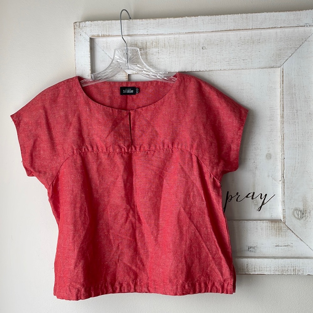 Cap sleeve Saturday linen top